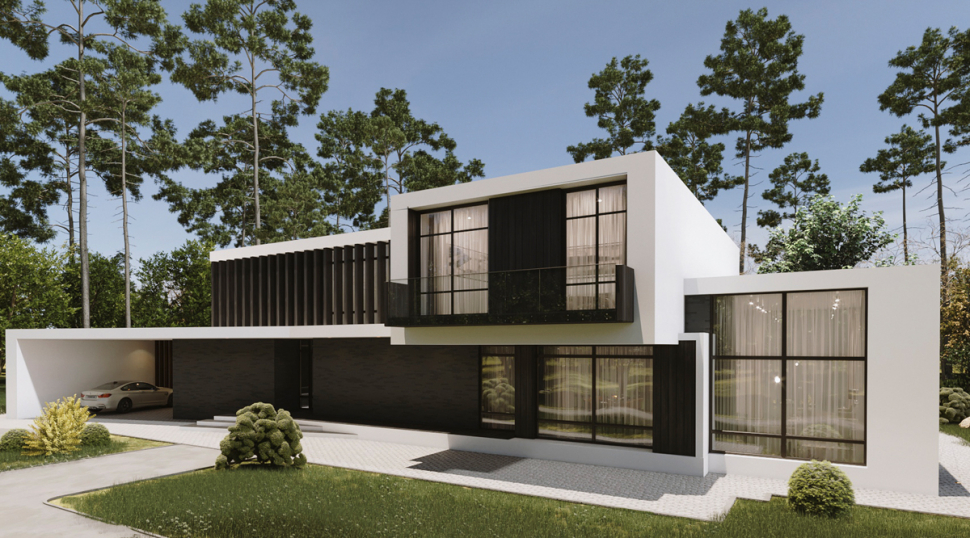 Итер Дизайн - Современный дом black & white - Архитектура —  590м<sup>2</sup>